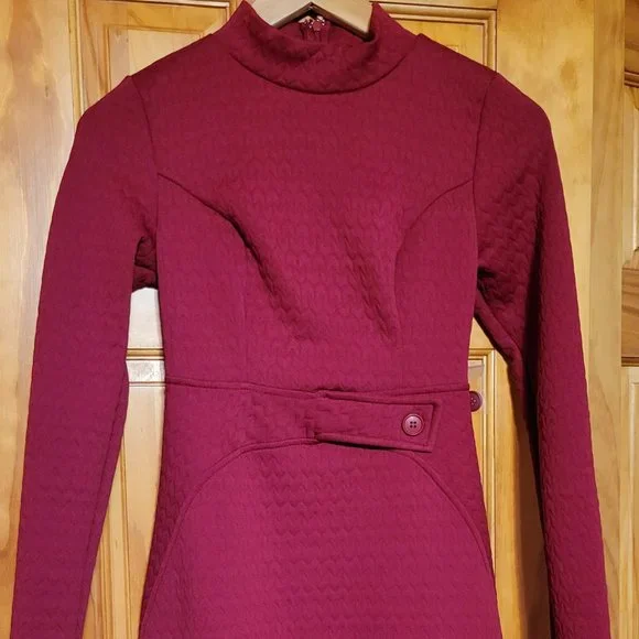 mango burgundy dress Command | Burgundy Plunge-Neck Maxi Dress With Front-High Split